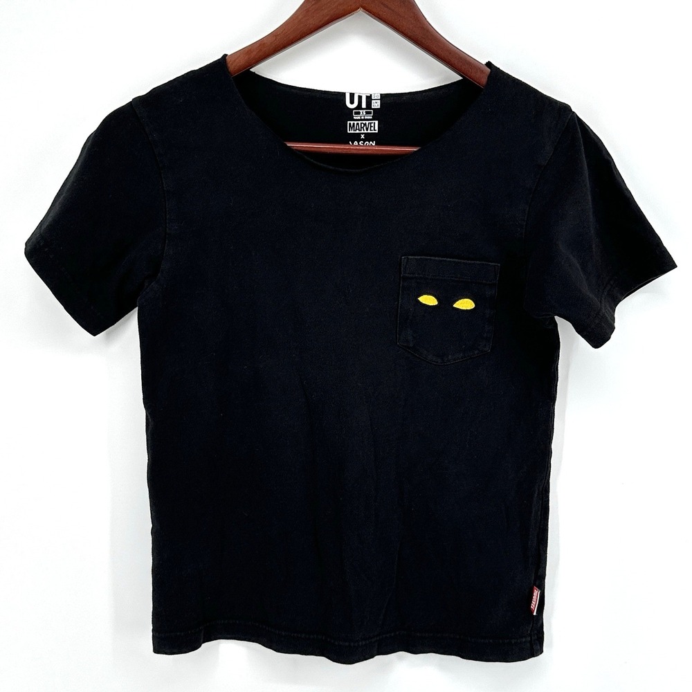 UNIQLO MARVEL x JASON POLAN BLACK PANTHER TEE T SHIRT Adult XS Black